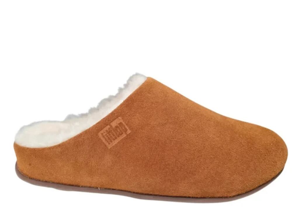 FitFlop Chrissie Shearling Womens Suede Slip-On Comfort Mule Slippers 7 S000160